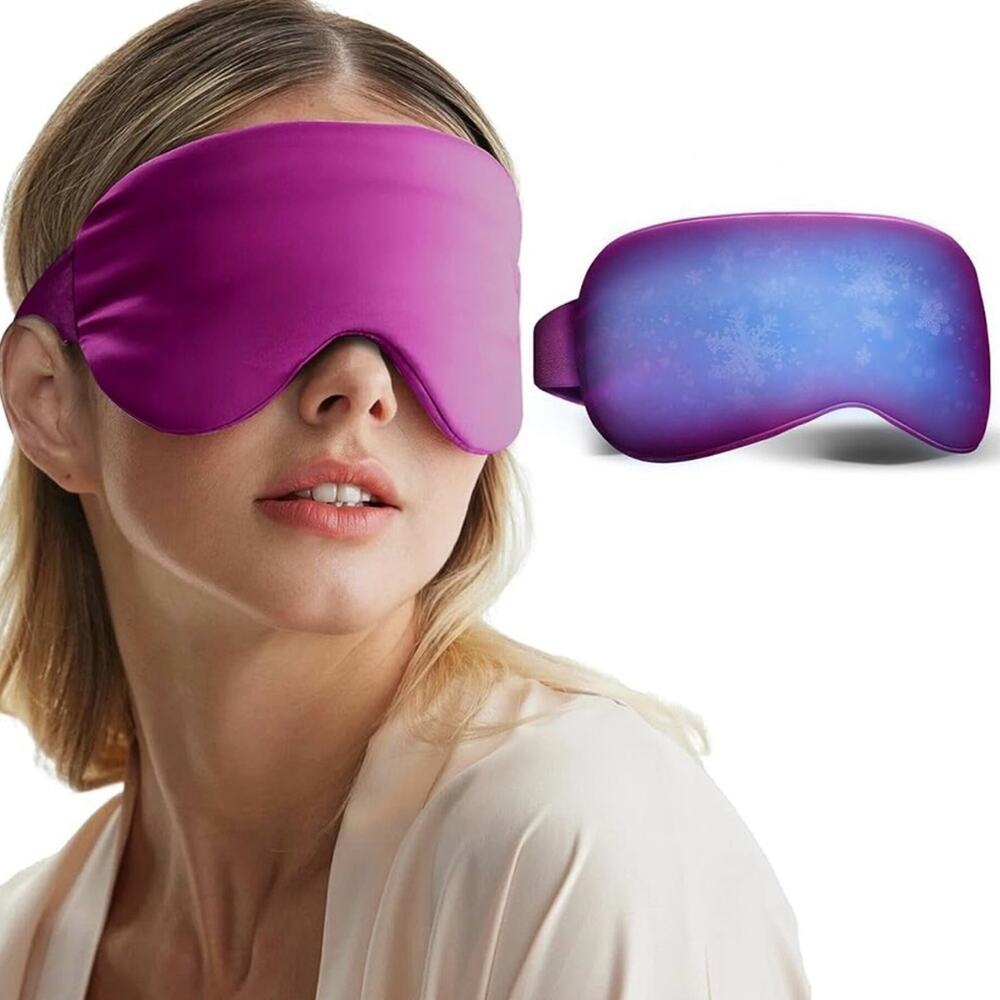 💜 Soft Silk Sleep Mask & Cold Compress – Purple (NEW)